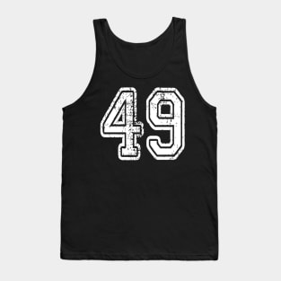 Number 49 Grungy in white Tank Top